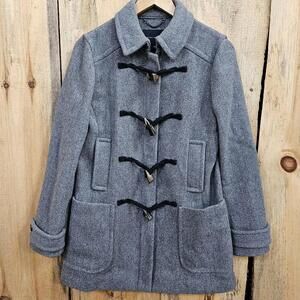 Banana Republic Wool Coat Toggle Buttons Gray Small